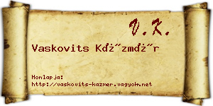 Vaskovits Kázmér névjegykártya